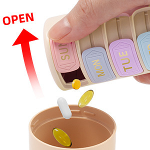 Pastillero Semanal Impermeable de 7 Días con 7 Compartimentos, Organizador de Medicamentos o Vitaminas con Interruptor Giratorio, Libre de BPA, con Logotipo Personalizado - Product Image 4