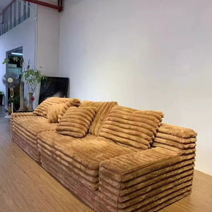 Canapé minimaliste en velours côtelé gris, canapé compressé sous vide, canapé nordique, meubles pour la maison - Product Image 6