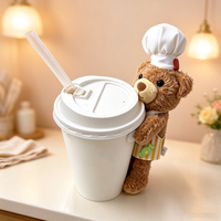 Porte-clés en peluche Ours Chef avec logo personnalisé, porte-tasse, ornement de tasse à café, breloque de sac, jouet en peluche, vente en gros, plusieurs couleurs disponibles