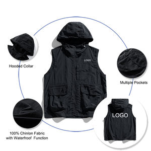 Veste d'extérieur sans manches imperméable coupe-vent et respirante avec gilet zippé Vêtements d'extérieur décontractés en nylon 100% avec logo personnalisé - Product Image 2