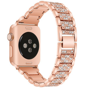 Correa de Reloj de Acero Inoxidable con Relieve 3D y Diamantes para <span class=keywords><strong>Apple</strong></span> <span class=keywords><strong>Watch</strong></span> 6, <span class=keywords><strong>SE</strong></span>, 7, 8, 9 y Ultra - Product Image 4