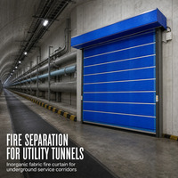 Porte coupe-feu enroulable en tissu inorganique pour centre logistique, atelier, entrepôt, centre commercial, classement anti-incendie