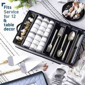 Flatware & Utensil <b>Storage</b> Durable Silverware <b>Storage</b> <b>Box</b> with Padded Dividers - Product Image 4