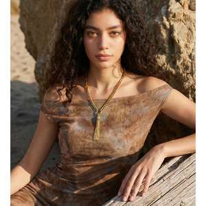 JINYOU 7688 Collana con Ciondolo a Catena Grossa Stile Punk, <span class=keywords><strong>in</strong></span> Acciaio Inossidabile Placcato Oro per Donne - Product Image 2