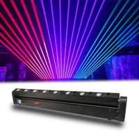 QSE Lighting 120W 8 têtes laser rotatives + barre de faisceau LED, projecteur laser à tête mobile pour effets de balayage, idéal pour scène, bar et boîte de nuit