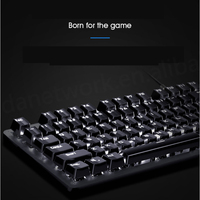 Clavier mécanique ergonomique pour jeux GK100F filaire, 104 touches, RGB, pleine taille, anti-ghosting, USB Type A, plug and play, interrupteurs bleus