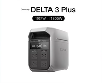 Station d'alimentation portable Delta 3 Plus 1800w, générateur solaire, station de charge pour le camping, la maison et les situations d'urgence
