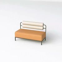 Meubles commerciaux de luxe, canapé moderne pour hôtel, café, restaurant, canapé en cuir jaune, table et chaise de restaurant