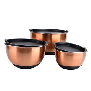 1.5/3/5QT antiderrapante pintura mistura tigela conjunto de 3 aço inoxidável tigelas de mistura com tampas herméticas - Product Image 3