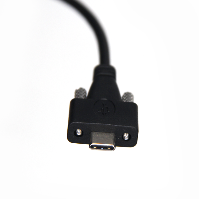 Type-C Male to Female Solid Conductor Rubber Insulation Screw Locking Panel Mount USB Extension Cable