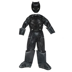 Panther nero Bodysuit Cosplay per bambini adulti supereroe tuta muscolare per divertimento genitore-bambino <span class=keywords><strong>abbigliamento</strong></span> interattivo per Halloween - Product Image 4