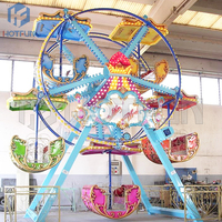 Gran oferta, nuevo diseño, Mini noria de acero para interiores/exteriores, estilo europeo, pequeños paseos en parque de atracciones, coche de visualización para niños a la venta