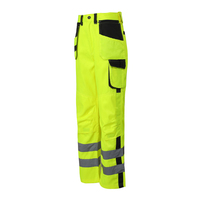 Pantalon de travail professionnel jaune fluorescent haute visibilité avec poche amovible, uniforme de sécurité durable, OEM, pour hommes
