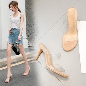 Chaussures habillées à talons hauts sexy pour femmes, à la mode en Europe et en Amérique, printemps, été, automne, avec bride transparente et talon fin - Product Image 3