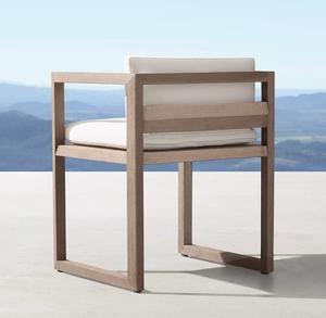 Juego de Sillas de Comedor de Teca <span class=keywords><strong>para</strong></span> Exteriores, Mesa de Madera Moderna, Sillón con Malla <span class=keywords><strong>para</strong></span> <span class=keywords><strong>Terraza</strong></span>, Jardín, Patio y Sala de Estar - Product Image 4