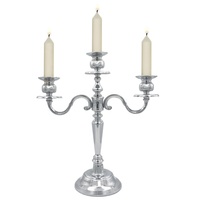 Tempat Lilin Logam Aluminium Modern untuk 3 Lilin, Dapat Digunakan Kembali, untuk Dekorasi Pernikahan, Gereja, Liburan, Hanukkah, Halloween, Warna Emas Perak