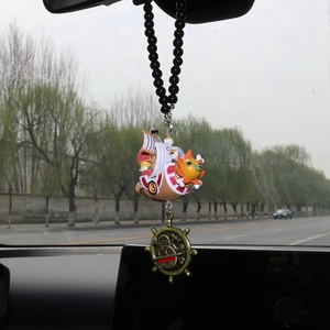 Cool Cartoon <span class=keywords><strong>One</strong></span> Pieces Ship Car Pendentif Avec Longes Décoration Figurines Anime Voiture Rétroviseur Pendentif Accessoires - Product Image 4