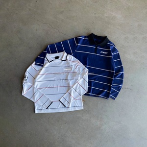 Fabricant de vêtements, logo personnalisé, vêtements légers et rafraîchissants, chemises à manches longues, design rayé, chemises à manches longues surdimensionnées rayées - Product Image 1