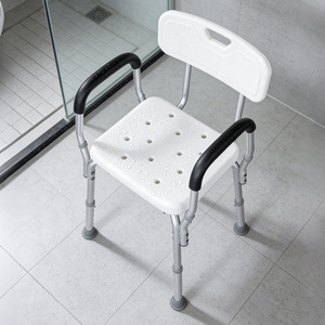 Chaise de douche Witty 54,5x48x74-86,5 cm en alliage d'aluminium, siège de sécurité antidérapant pour salle de bain, pour personnes âgées et femmes enceintes - Product Image 2