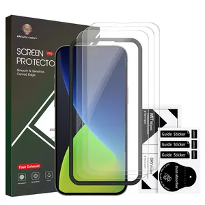 Protetor de Tela de Vidro para iPhone 14 15 Plus/14 15 Pro Max Display 3 Pack Proteção Sensor de Vidro Temperado