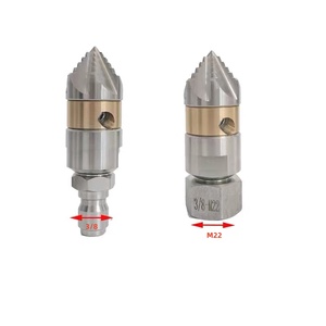 CS Good Quality 3/8" M22 Female Stainless Steel <strong>Roots</strong> Cut Nozzle <strong>Spray</strong> Rotating 15-40L Sewer Pipe Drain Cleaning Nozzle - Product Image 5