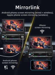 Bqcc Android13 1DIN Phổ Đài Phát Thanh Xe Carplay 7 ''HD Có Thể Thu Vào Màn Hình RGB Đa Phương Tiện Máy Nghe Nhạc DSP Âm Thanh Stereo Có Thể Thu Vào - Product Image 4