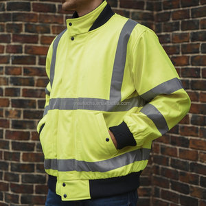 2025 ANSI Class 3 Hi VIS Nam bảo hộ lao động Áo Khoác Bomber khả năng hiển thị cao an toàn làm việc đồng phục lụa lông cừu lót tính năng phản chiếu - Product Image 2