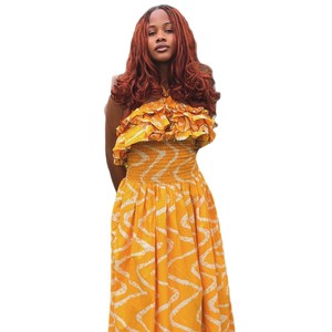 Gaun Wanita Eropa dan Amerika Serikat Model Terbaru Musim Panas 2026, Gaya Afrika Manis, Berlipit Tiga Dimensi dengan Renda dan Pinggang Tinggi - Product Image 1