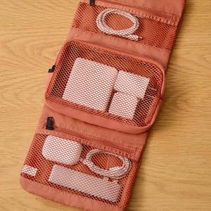 Polyester Hanging Travel Toiletry Bag with Detachable Mesh Pouch Foldable <b>Bathroom</b> Organizer for Cosmetics Makeup - Product Image 2