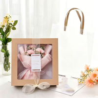 Elegantes Cajas de Cartón Rígido con Ventana Transparente, Cuadradas/Rectangulares, para Regalos de Boda, Damas de Honor, Cumpleaños, Repostería, con Laminado Mate, Recicladas