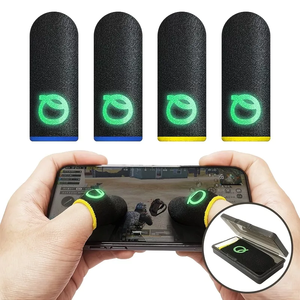 Thoáng khí mồ hôi-proof Găng tay chơi <span class=keywords><strong>game</strong></span> với màn hình cảm ứng ngón tay tay áo Bạc & sợi carbon trò chơi ngón tay tay tay áo - Product Image 2