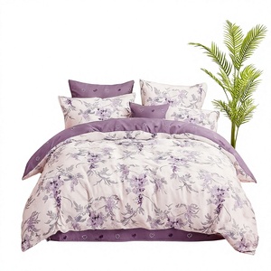Poland Stock <b>Purple</b> Wisteria Woven Bedding <b>Set</b> Polyester Floral <b>Duvet</b> Cover 3pcs Bed Linen for Home & Hotel Use EU Dropshipping - Product Image 1