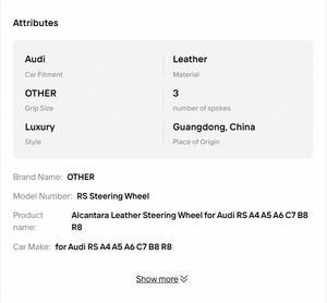 พวงมาลัยแบบ S-Line Sport Bottom Volant หุ้มหนัง Alcantara ด้านบน ไม่มีถุงลมนิรภัย สำหรับ Audi A6 C7 A3 <span class=keywords><strong>A4</strong></span> B8 <span class=keywords><strong>B9</strong></span> RS3 RS7 A8 - Product Image 6