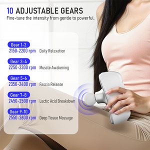 Hochwertige tragbare Super <span class=keywords><strong>Mini</strong></span> Massage pistole Deep Muscle Fascia Fitness Taschen massage gerät mit 4 Massage köpfen - Product Image 6