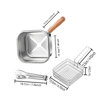 Conteneur de stockage alimentaire en acier inoxydable, mini-friteuse multifonctionnelle, poêle non revêtue, nouveau style chinois, adapté au camping