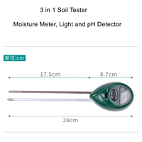 OKYN-Y2384 Okystar Testeur de sol 3 en 1, détecteur d'humidité, de lumière et de pH pour le jardin, les plantes et les fleurs