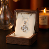 Pendentif Trèfle en Forme de Cœur en Argent Sterling 925 Exquis avec Moissanite VVS pour Femme, Collier Quotidien avec Certificat GRA