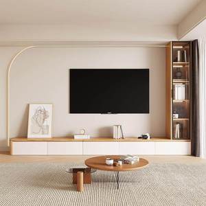 Meuble TV <span class=keywords><strong>mural</strong></span> flottant en bois massif modulaire écologique pour <span class=keywords><strong>projecteur</strong></span> laser TV, design moderne et luxueux pour home cinéma - Product Image 2