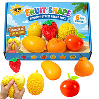 Nouveau Pack de Jouets Squishy Fruits Pomme Mangue Pêche, Pack Squishy Fidget Alimentaire Réaliste, Doux à Remontée Lente, Cadeau de Fête, Balle Anti-Stress