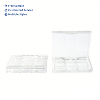 Boîte d'emballage cosmétique carrée transparente en plastique vide, 9 couleurs, pour fard à joues, poudre à sourcils, palette de fards à paupières 9g - Vente en gros
