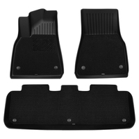 Tapis de sol de voiture VOLD Luxury TPE pour Tesla Model Y - Motif matelassé, ensemble complet (3 pièces), 5 mm d'épaisseur, garantie 1 an