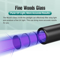 Lampe UV LED, lampe à bois UV, lampe torche ultraviolette 365 nm pour chats, détection de la peau des animaux de compagnie, lumière noire LED UV, lampe torche médicale
