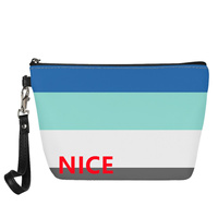 Trousse de Maquillage Personnalisée en Cuir PU Effet Espace Thème Arc-en-ciel Gay Fraysexual avec Dragonne pour Voyage d'Affaires, Rangement Cosmétique Domestique