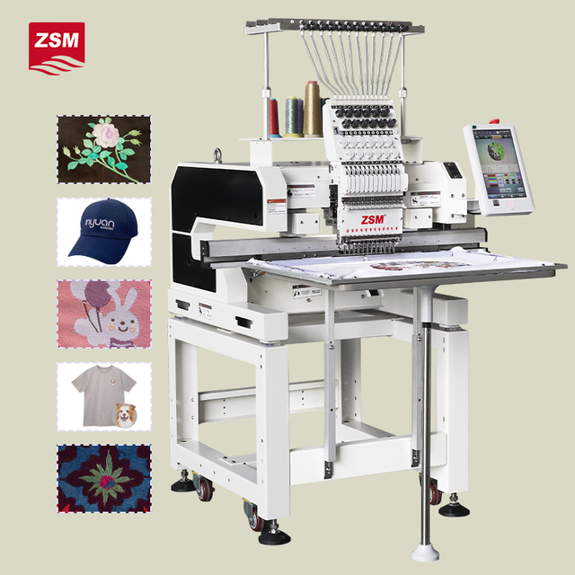 Computerized Single Head Embroidery Machine High Speed 12 15 Needles Flat Embroidery Machine for T-shirt Cap