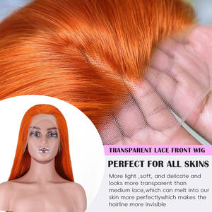 Venta al por mayor de una pieza larga recta suave para el cuero cabelludo realista de encaje de desgaste rápido limpio derretir línea de pelo de encaje frontal Peluca de cabello humano pequeño - Product Image 3