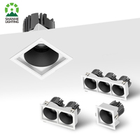 Plafonnier encastré anti-éblouissement en aluminium de haute qualité, 12 W, sans cadre, carré, étanche, projecteur LED