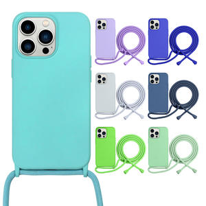 Macron Collier Croix-Corps Sling Silicone Doux Antichoc pour iPhone 11 12 13 14 15 Pro Max Couverture Mobile Téléphone Cas - Product Image 4