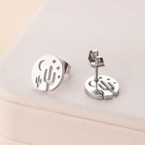 Pendientes de Plata de Ley 316L con Baño de Oro de 14k y 18k, Diseño de Cactus, Joyería de Lujo de Alta Calidad para <span class=keywords><strong>Mujer</strong></span> - Product Image 3