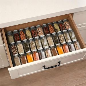 Miễn Phí Mẫu 24Pcs <span class=keywords><strong>Set</strong></span> Vuông 120Ml Chai Gia Vị Gia Vị Nồi 4Oz Lọ Thủy Tinh Gia Vị Chai Với Nắp Nhôm - Product Image 1