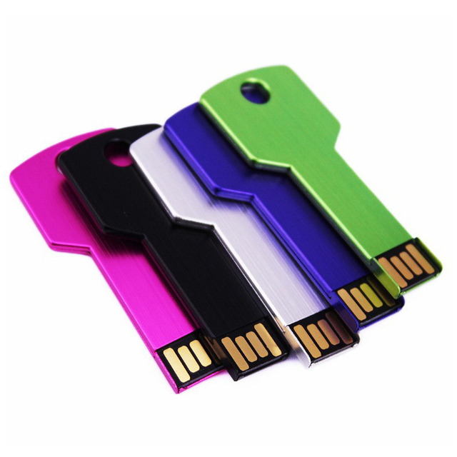 Promo Metal USB Sticks 1GB-128GB Key Pendrive 2.0 3.0 Key Shape USB Flash Drives